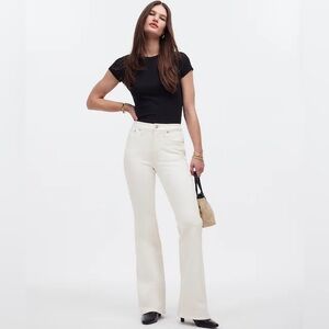 Madewell White Flea Market Flare Jeans High Rise Full Length Size 28